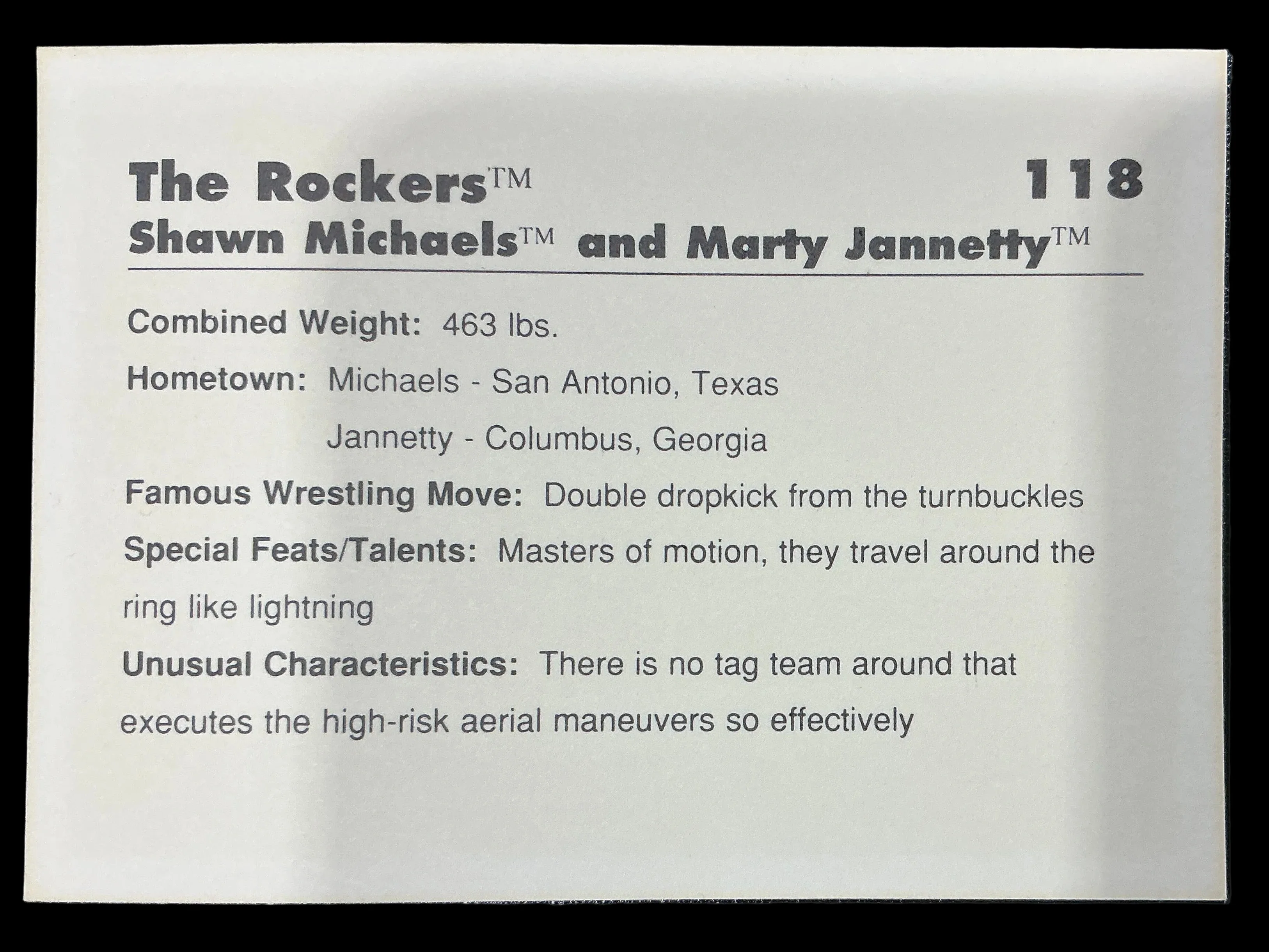 Classic WWF Rockers #118 Trading Card - Image 2
