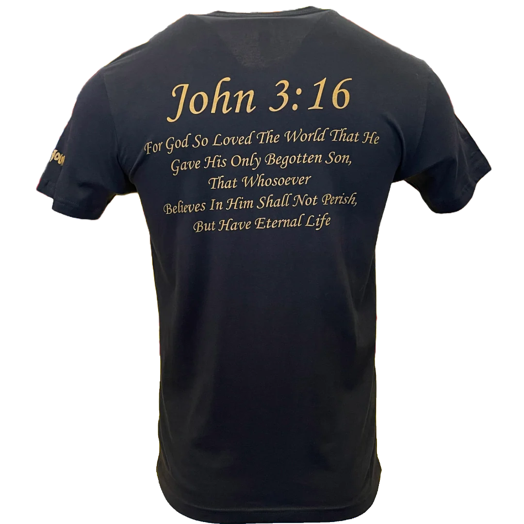 Black John 3:16 Adult T-Shirt - Image 3