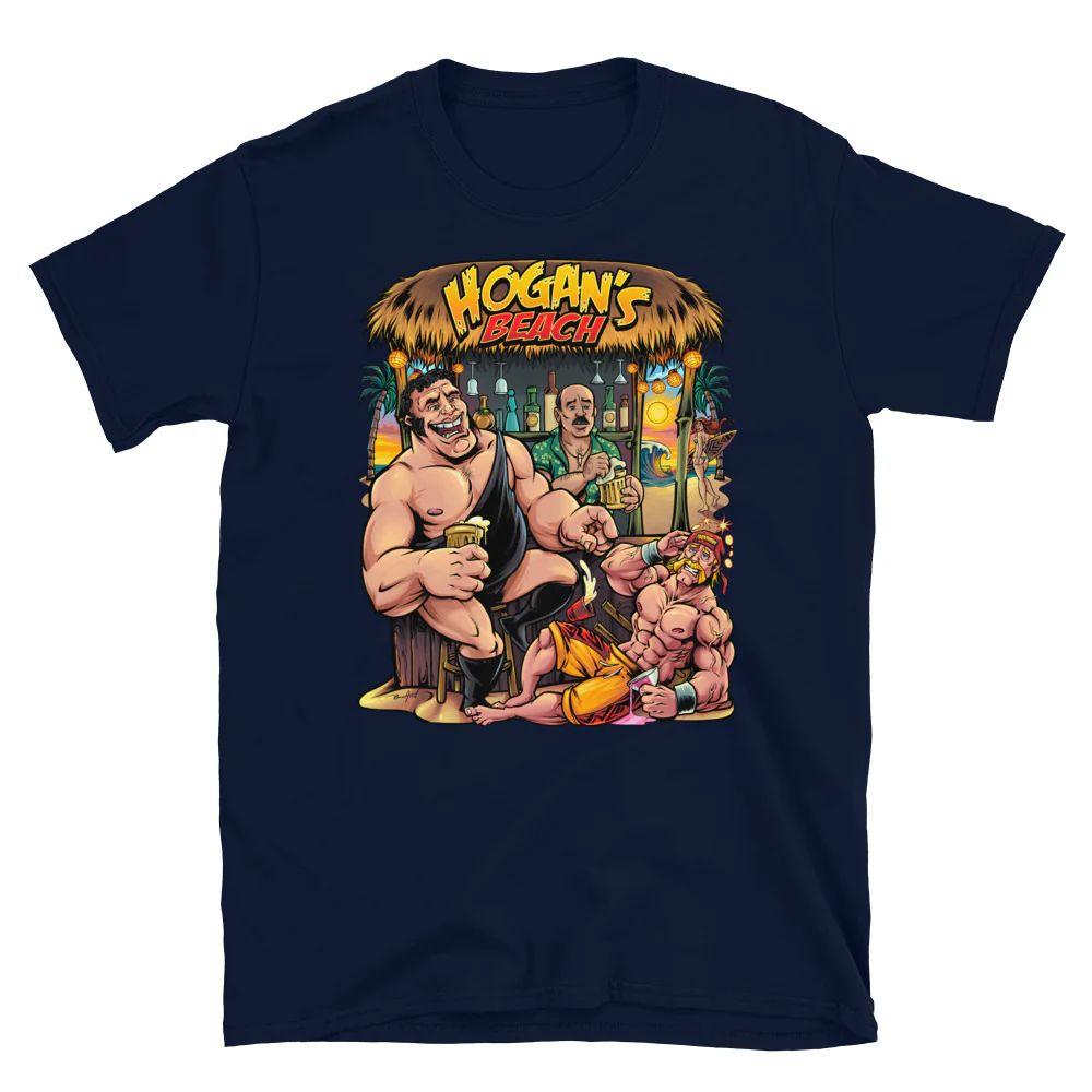 Hogan's Beach Shop Andre and Hulk Hogan Short-Sleeve Unisex T-Shirt - Image 3