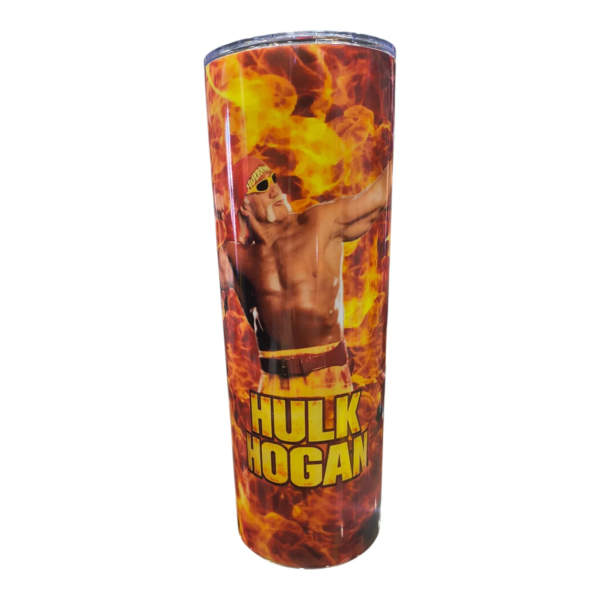 Hulk Hogan Flames 20oz Skinny Aluminum Tumbler