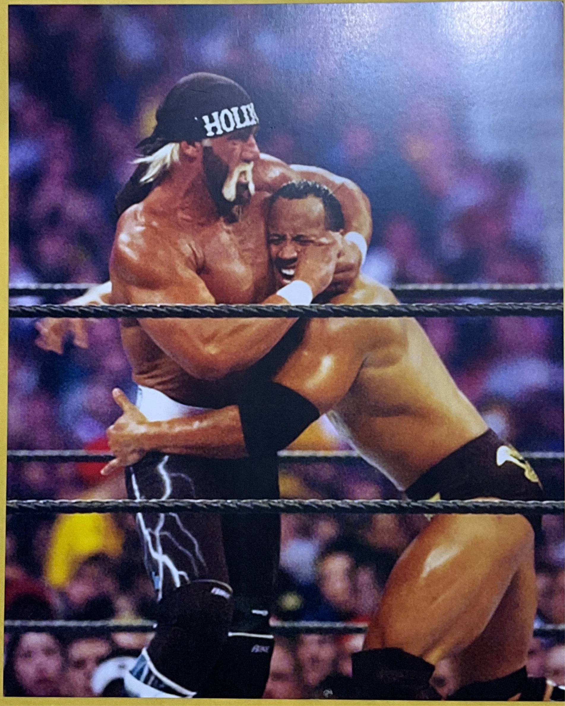 Hollywood Hulk Hogan The Rock Headlock Unsigned 8x10 Photo