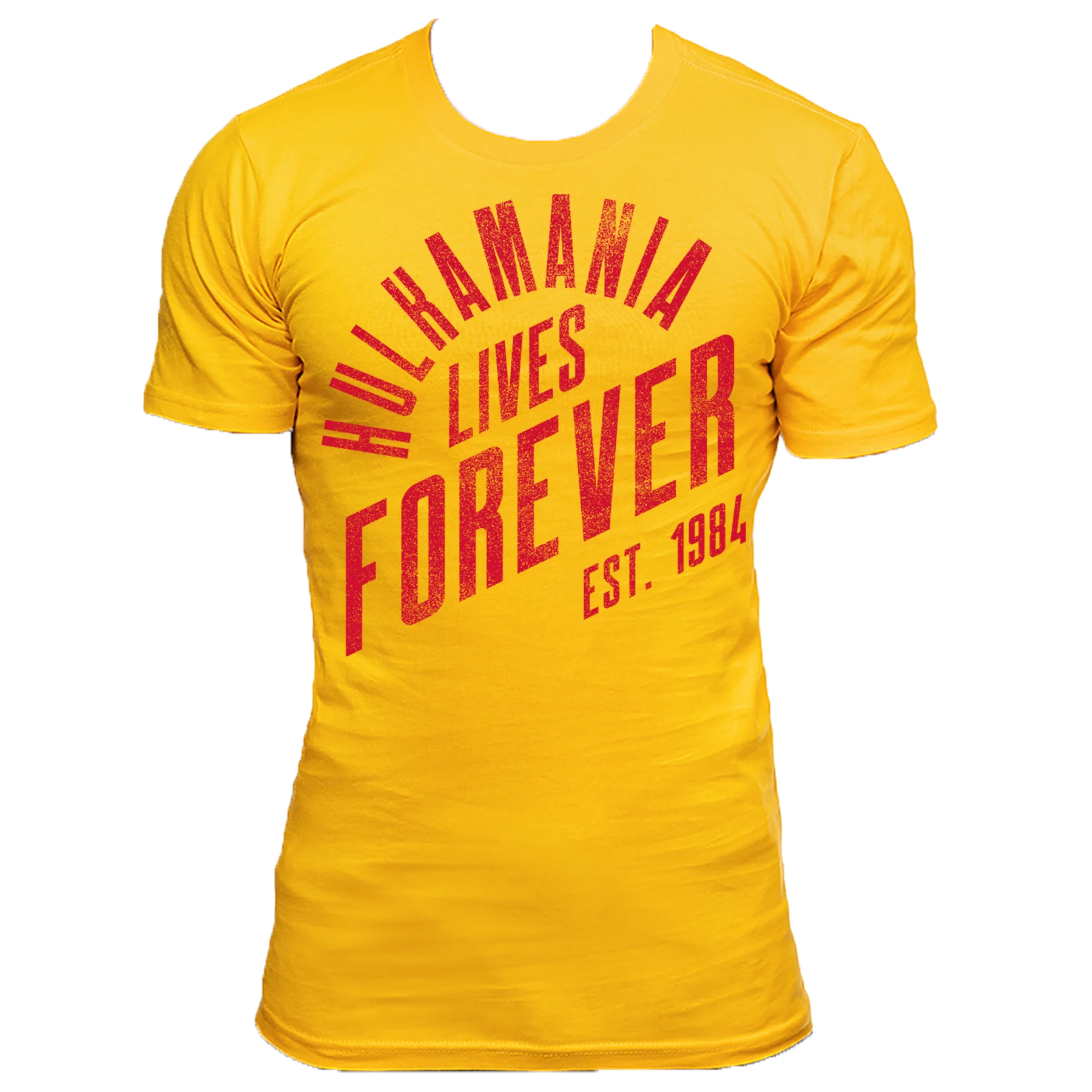 Yellow Hulkamania Lives Forever Adult T-Shirt