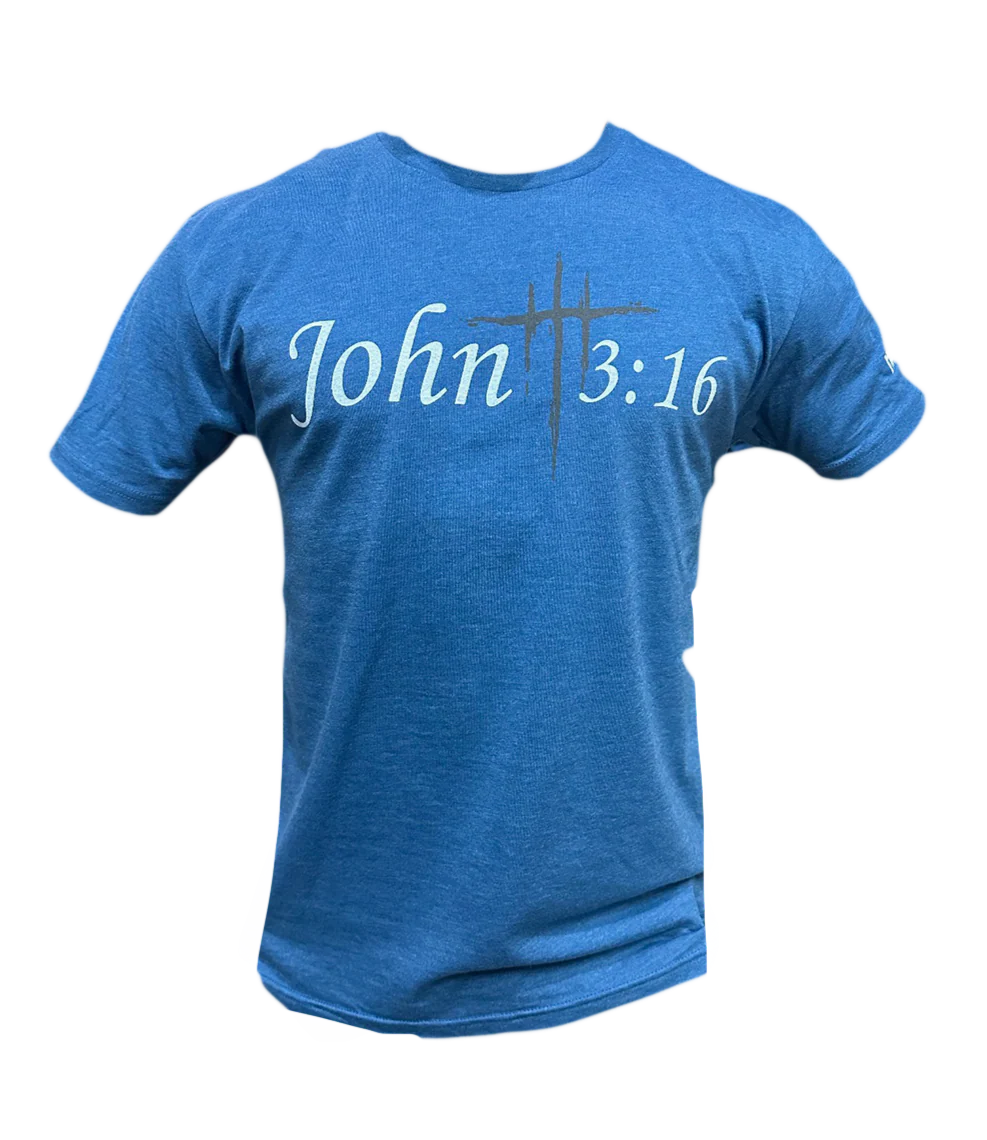 Blue John 3:16 Adult T-Shirt