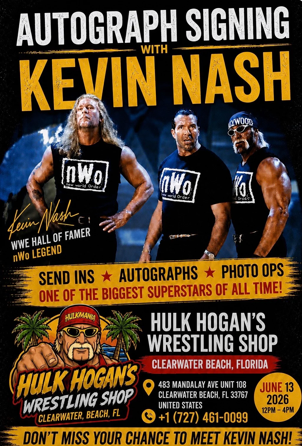 KEVIN NASH Meet and Greet / Mail-in Items Autograph Signing Event June 13th 2026