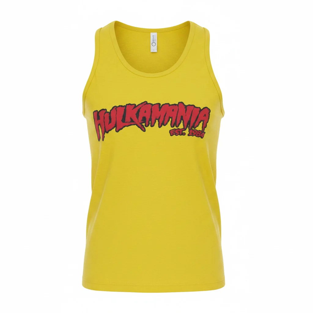 Mens Yellow Hulkamania Tank Top