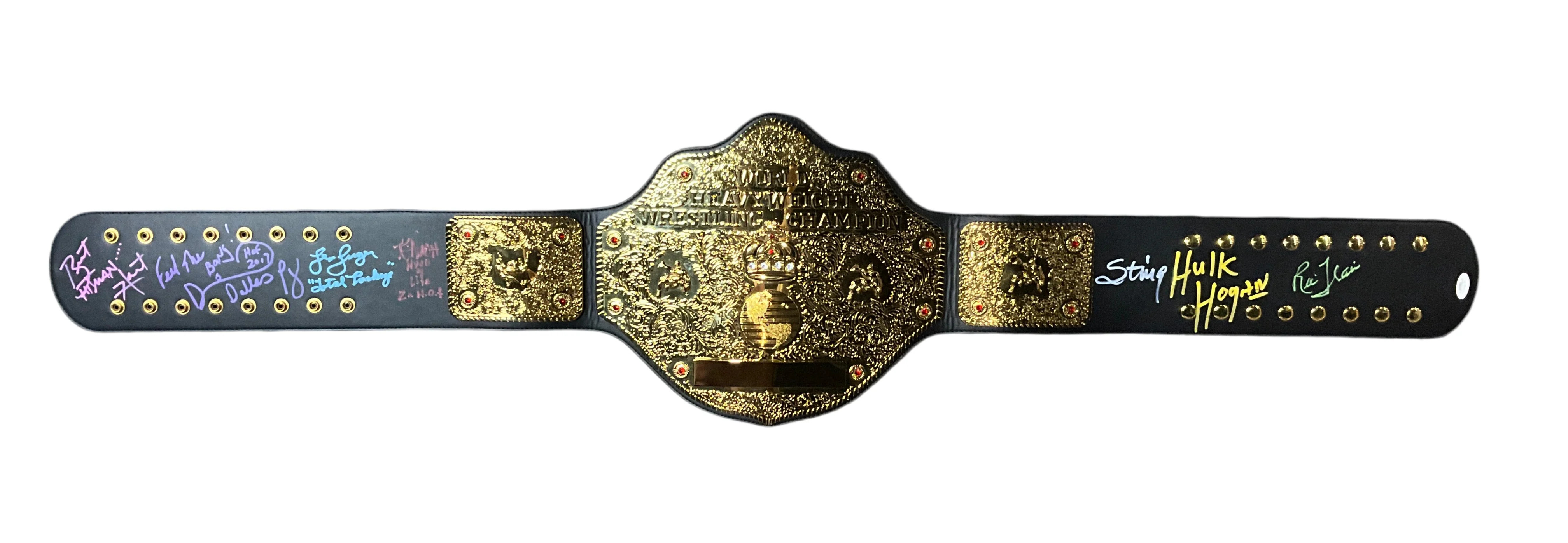 Official WWE Big Gold Replica Belt Multi Signed