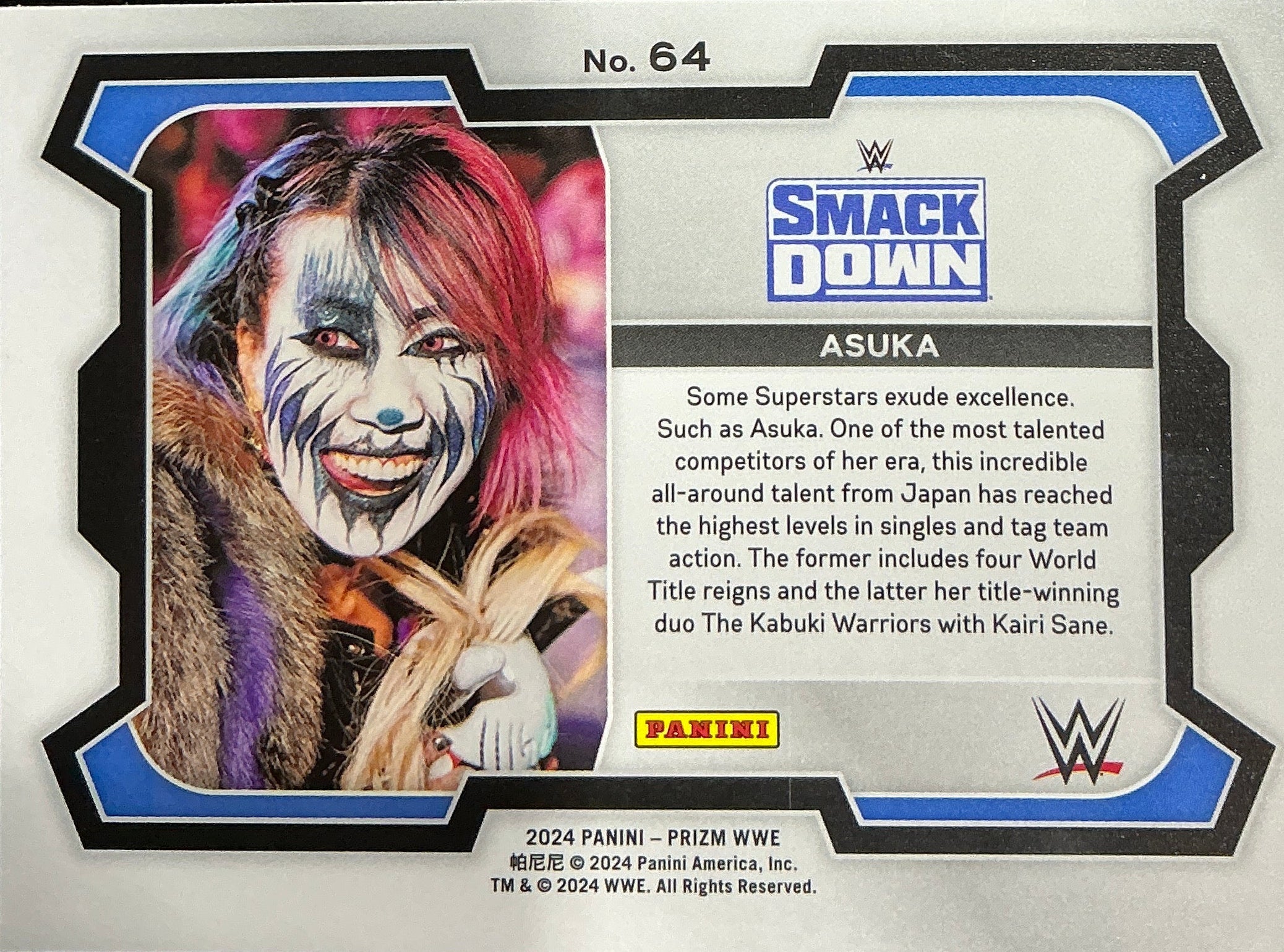 Panini Prizm Asuka WWE Smack Down #64 Trading Card - Image 2