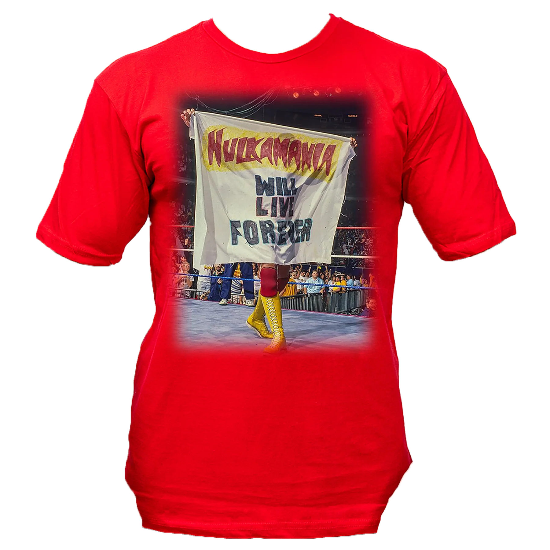Red Hulkamania Will Live Forever Adult T-Shirt