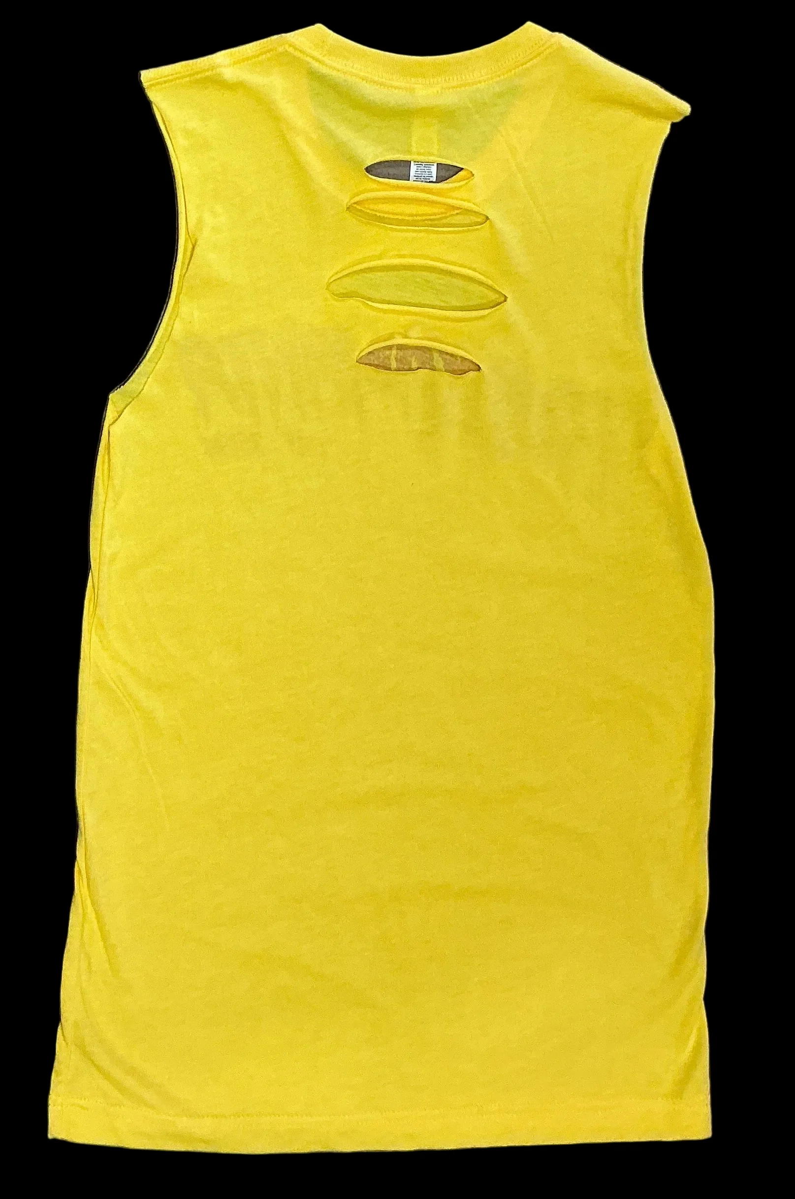 Sleeveless Vintage Yellow Hulkamania Cut Off Adult Tank Top - Image 2