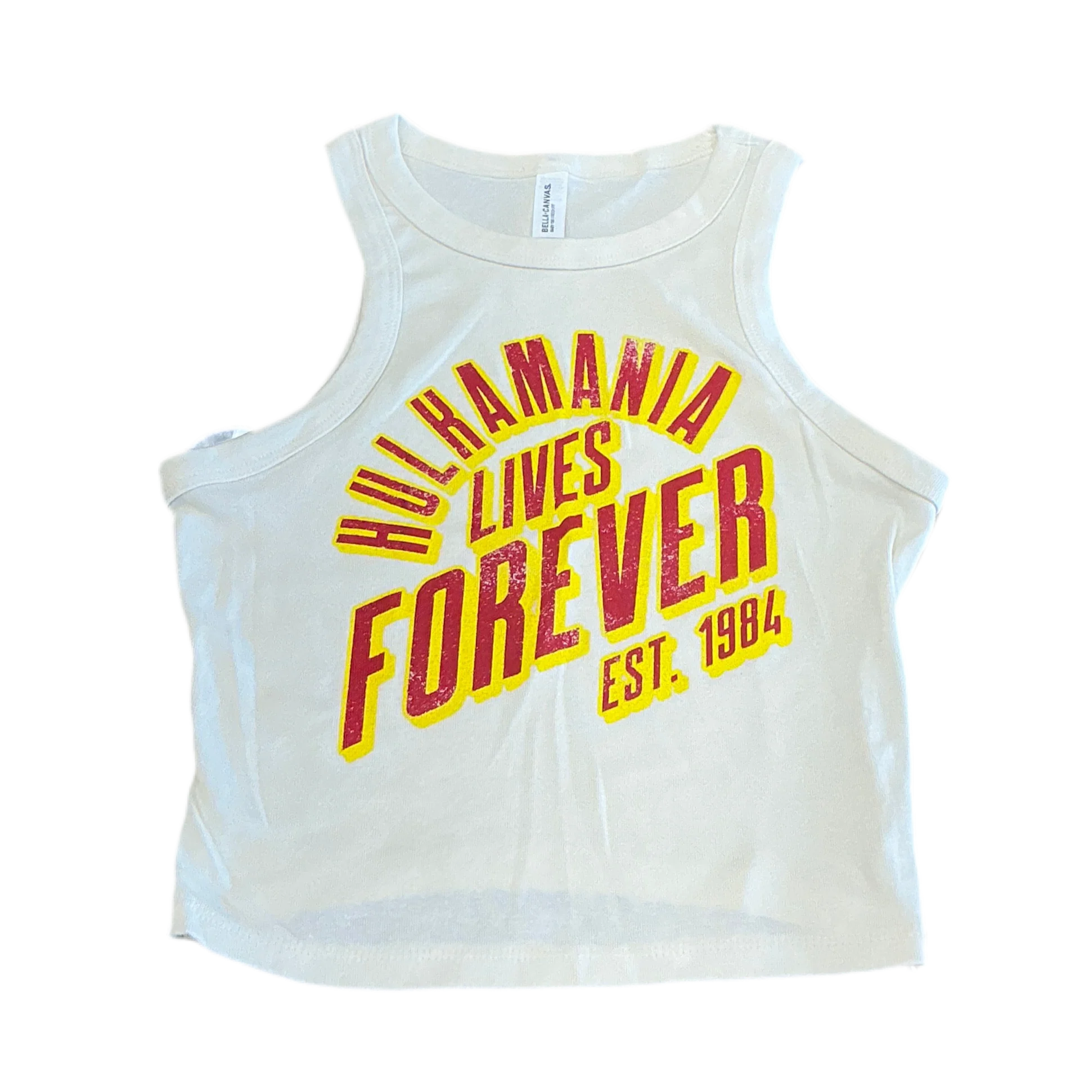 Womens Hulkamania Lives Forever Crop Tank Top