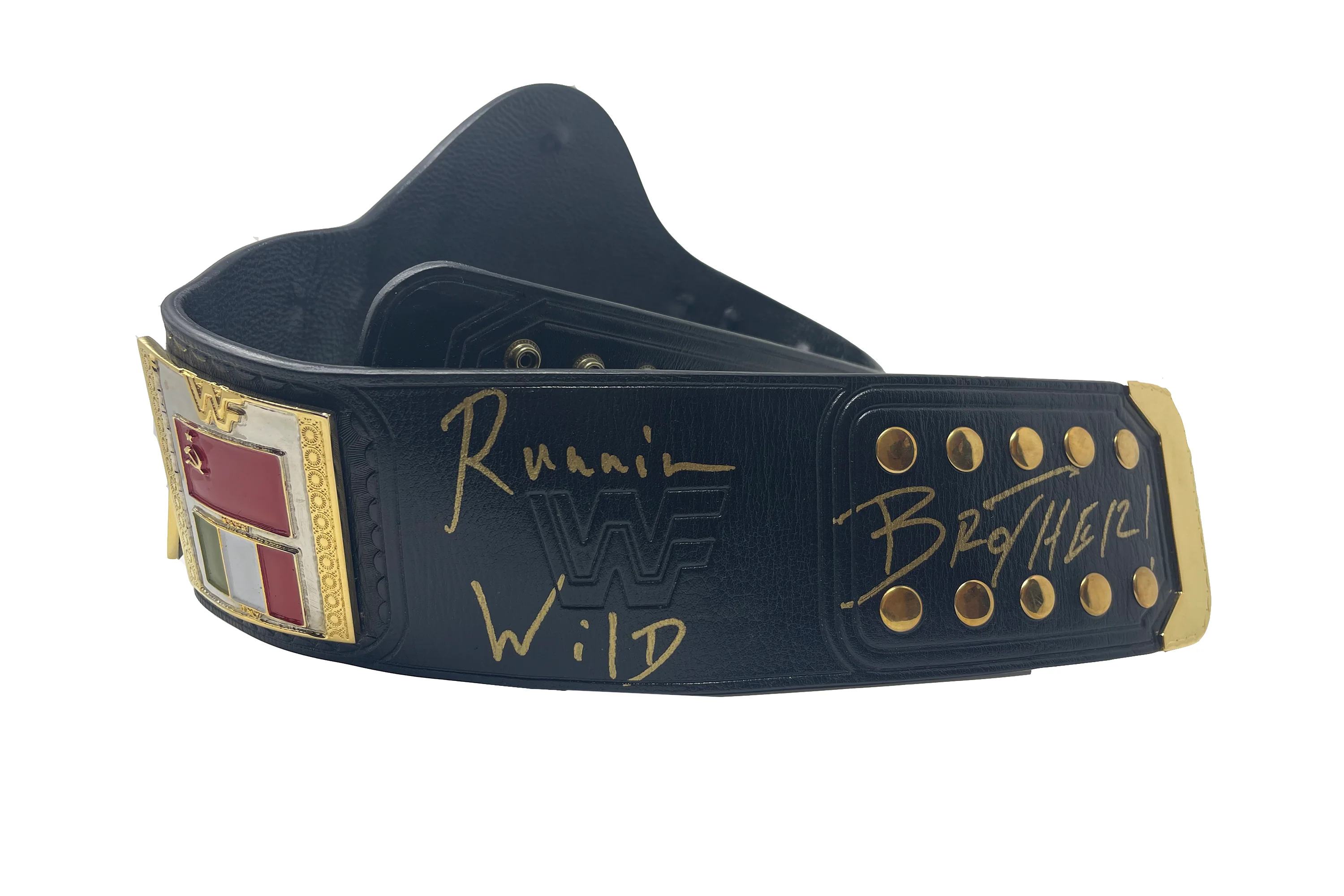 Autographed Hulk Hogan 1986 World Heavyweight Championship Replica Title Belt (24K Gold Plated - Handmade Leather) - Image 3