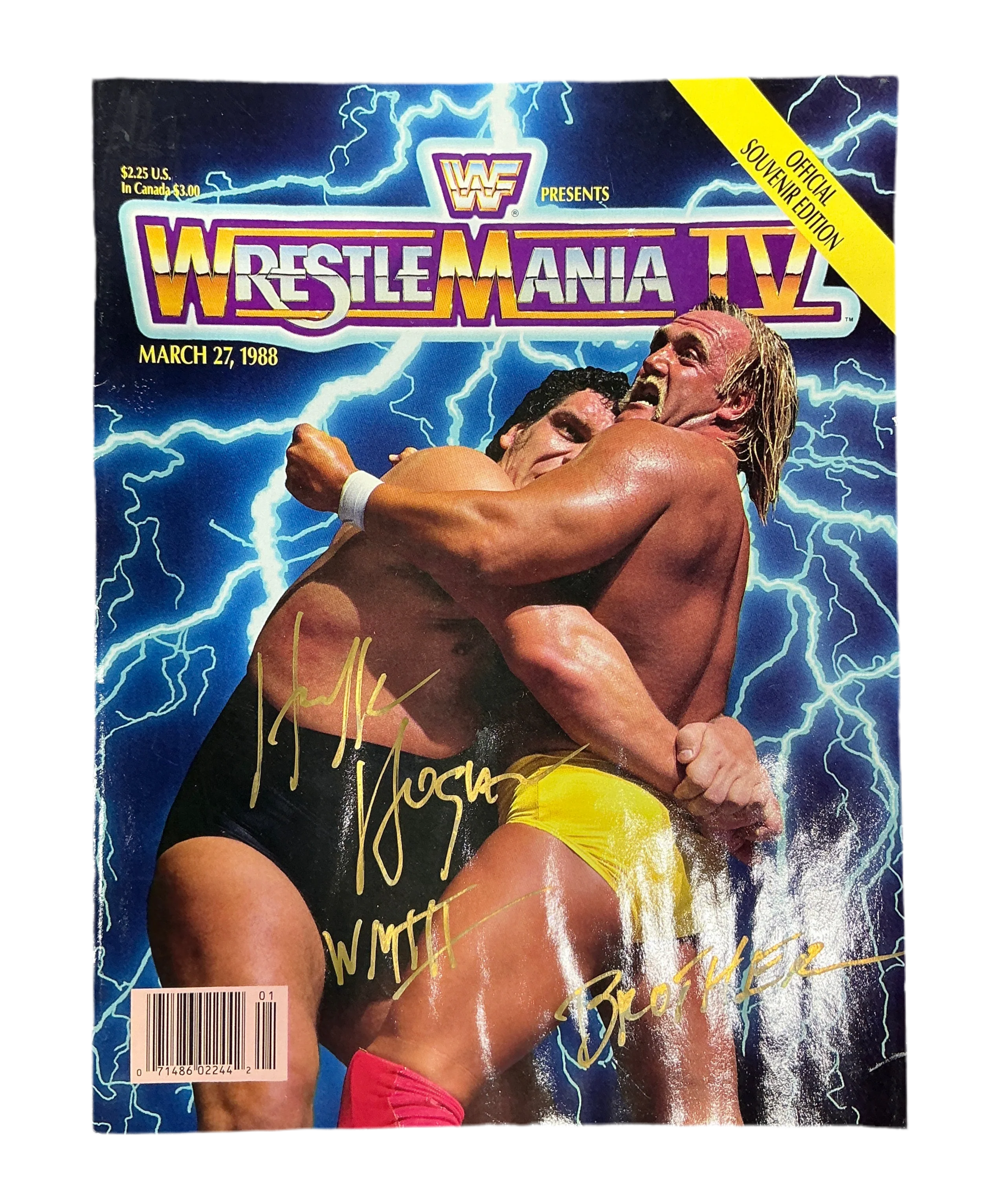 Wrestlemania IV March 27, 1988 Magazine Signed - Image 2