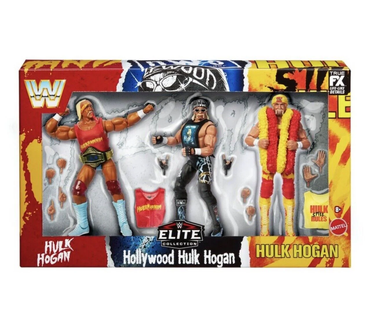Signed WWE Elite Collection Hulkamania 40th Anniversary Action Figure Set 3pk Signed THREE Times - Image 3