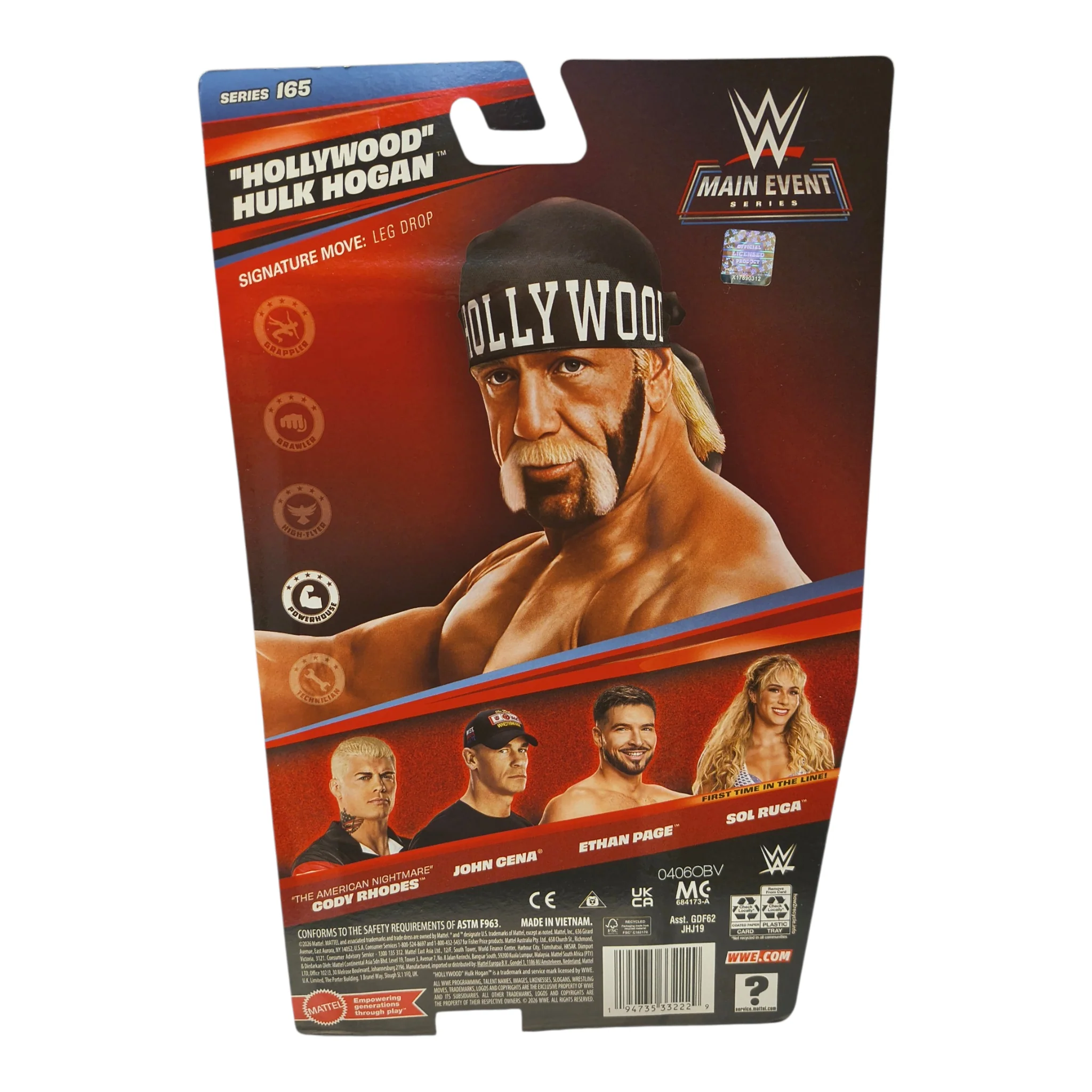 WWE Main Event Series 165 Hollywood Hulk Hogan Action Figure - Image 2