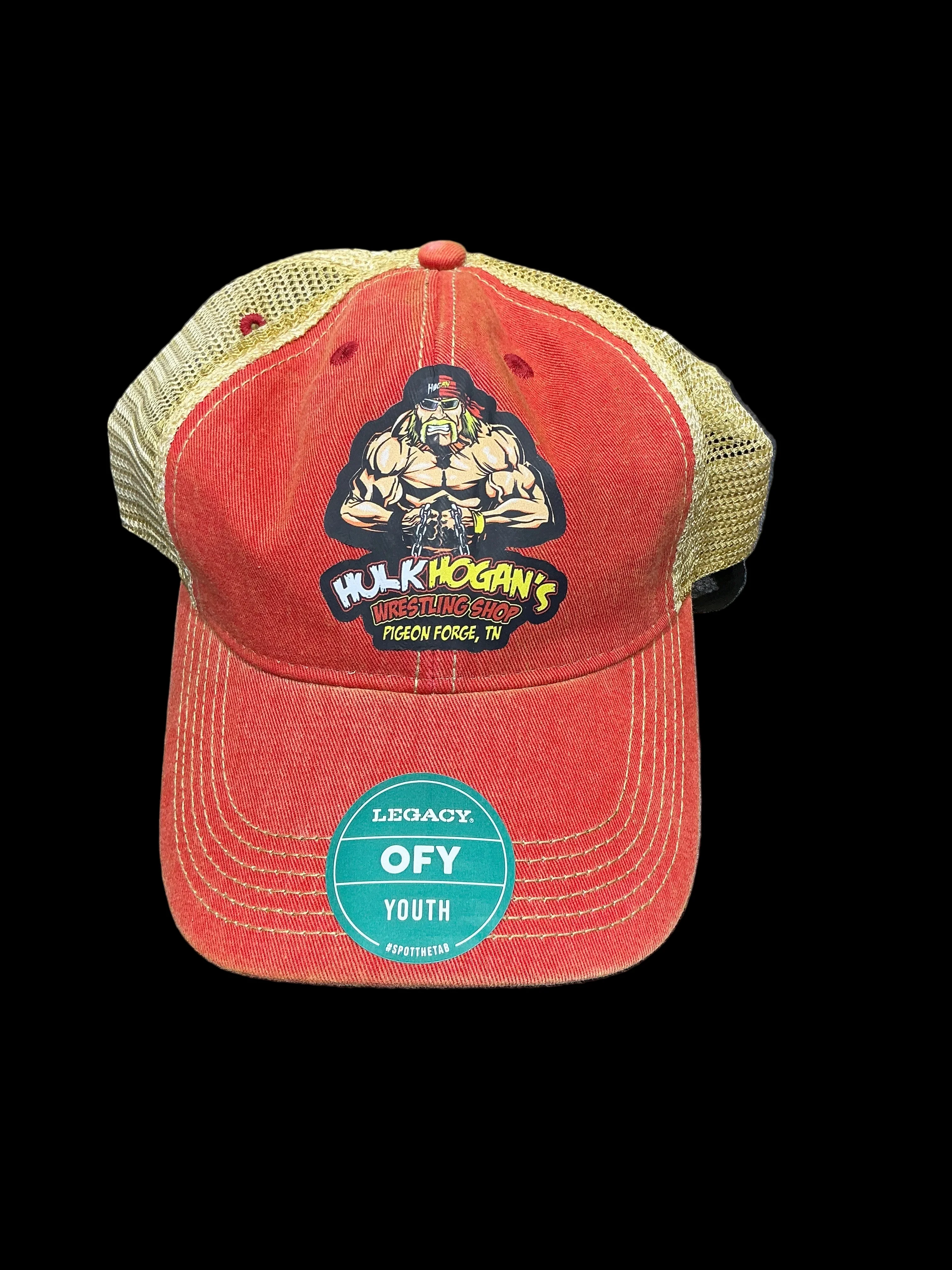 Youth Vintage Orange/Red Splitface Hat - Image 3